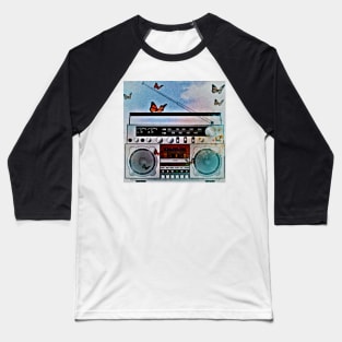 Butterfly Boombox Baseball T-Shirt